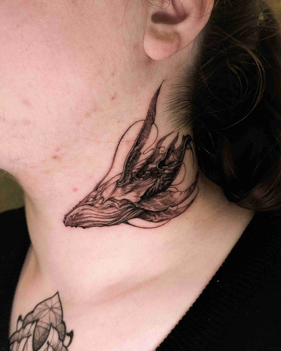 Tatouage Hatsune Miku en couleur inspiré de l’Art nouveau — Louccia